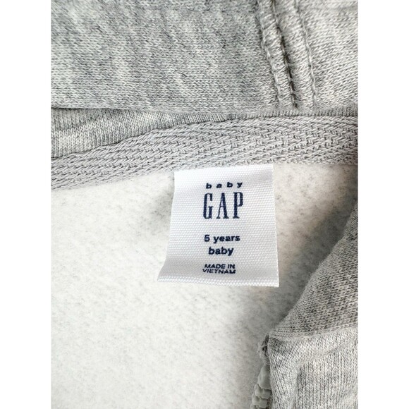 NWT Boys Grey GAP Logo Full Zip Hoodie Sweatshirt, Size 5, 5T - Picture 2 of 3
